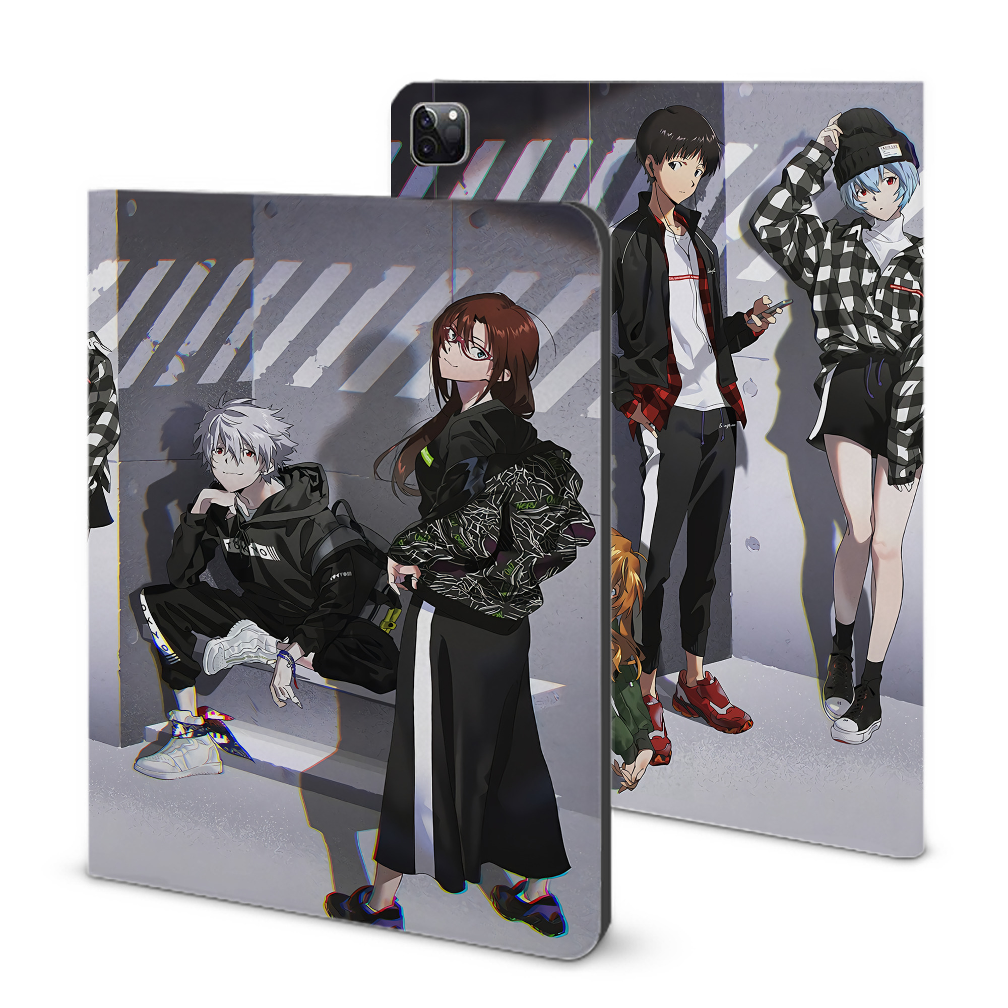 （画像用） EVA 新世紀エヴァンゲリオン IPad ケース ブック型 PUレザー TPU 耐衝撃 軽量 薄型 ペン収納なし 全面保護 IPad 各モデル対応